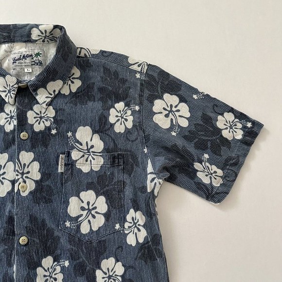 Local Motion Adult L Blue Button Down Collared Short Sleeved Casual Surf Large - Picture 4 of 13